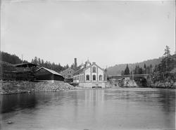 Kraftstasjonen Tinfos I, sett fra sør i 1907.