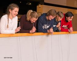 Elevgruppe fra 8. klasse ved Elverum ungdomsskole 2017 gjør 