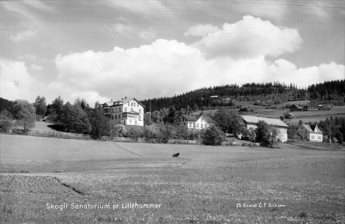 Skogli sanatorium med Høstmælingen og Solhøgda i bakgrunnen.