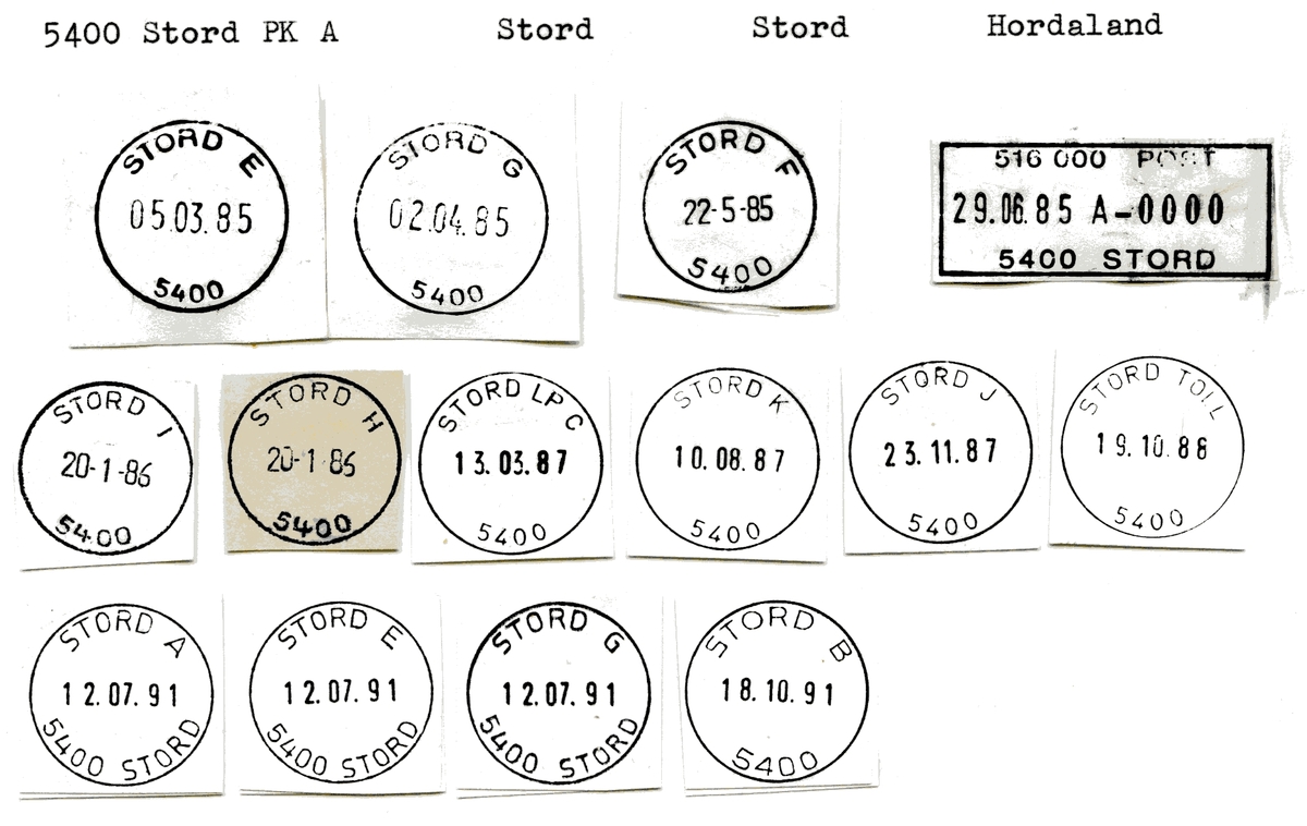 Stempelkatalog 5400 Stord, Stord, Hordaland