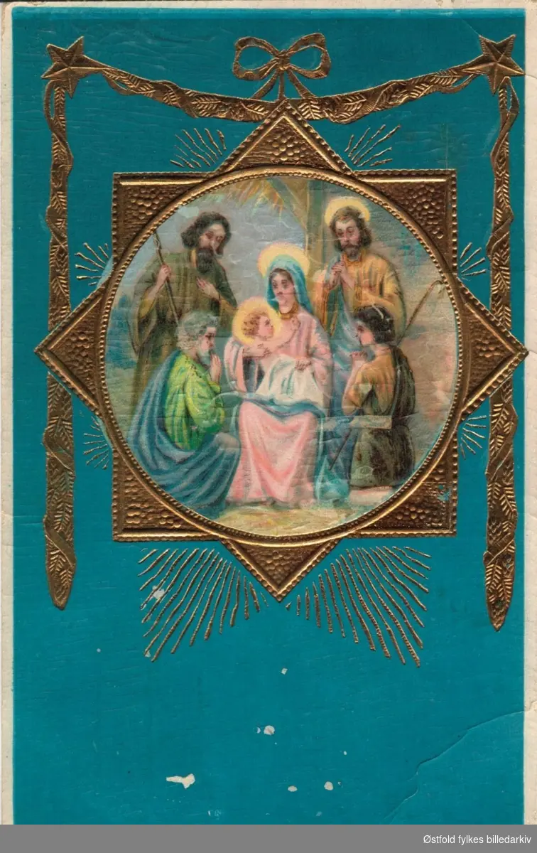 Julekort. Religiøst motiv. Poststempla 1911.