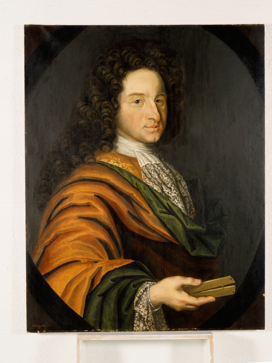 Porträtt i olja, kopia, över Christopher Polhem, f. 1661, d. 1751. 