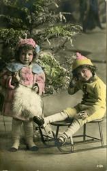 Julekort. Jule-og nyttårshilsen. Fotografisk motiv. Vintermo