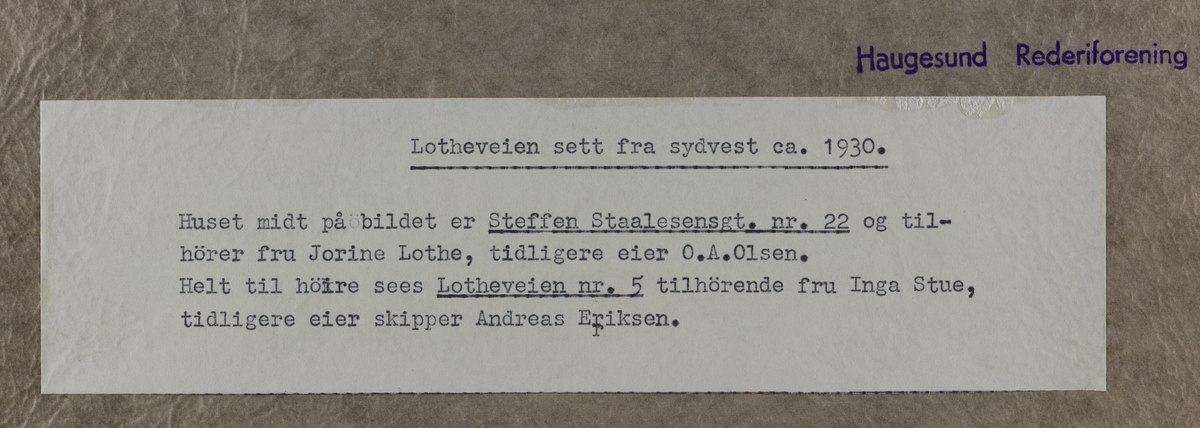 IX Hasseløen - Lotheveien sett fra sydvest ca.1930