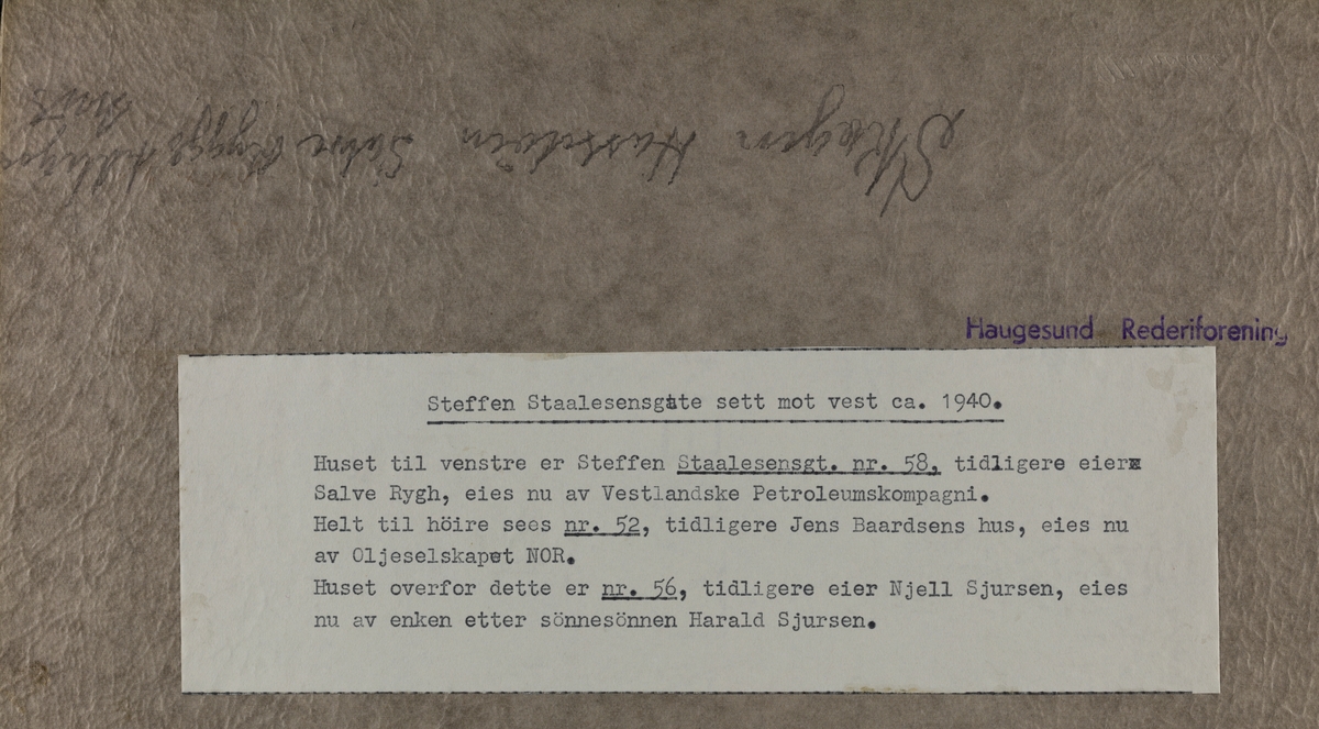 IX Hasseløen - Steffen Staalesensgate sett mot vest ca.1940
