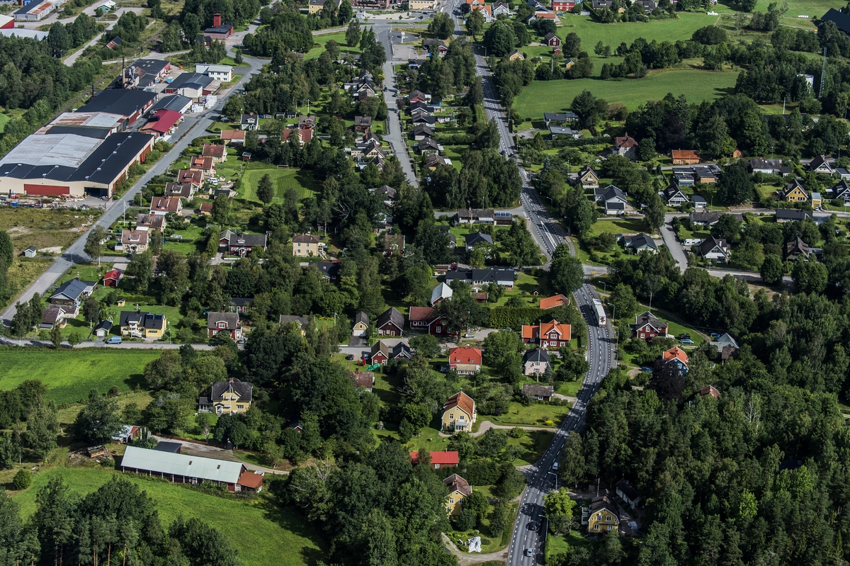Flygfoto över Korsberga i Vetlanda kommun.