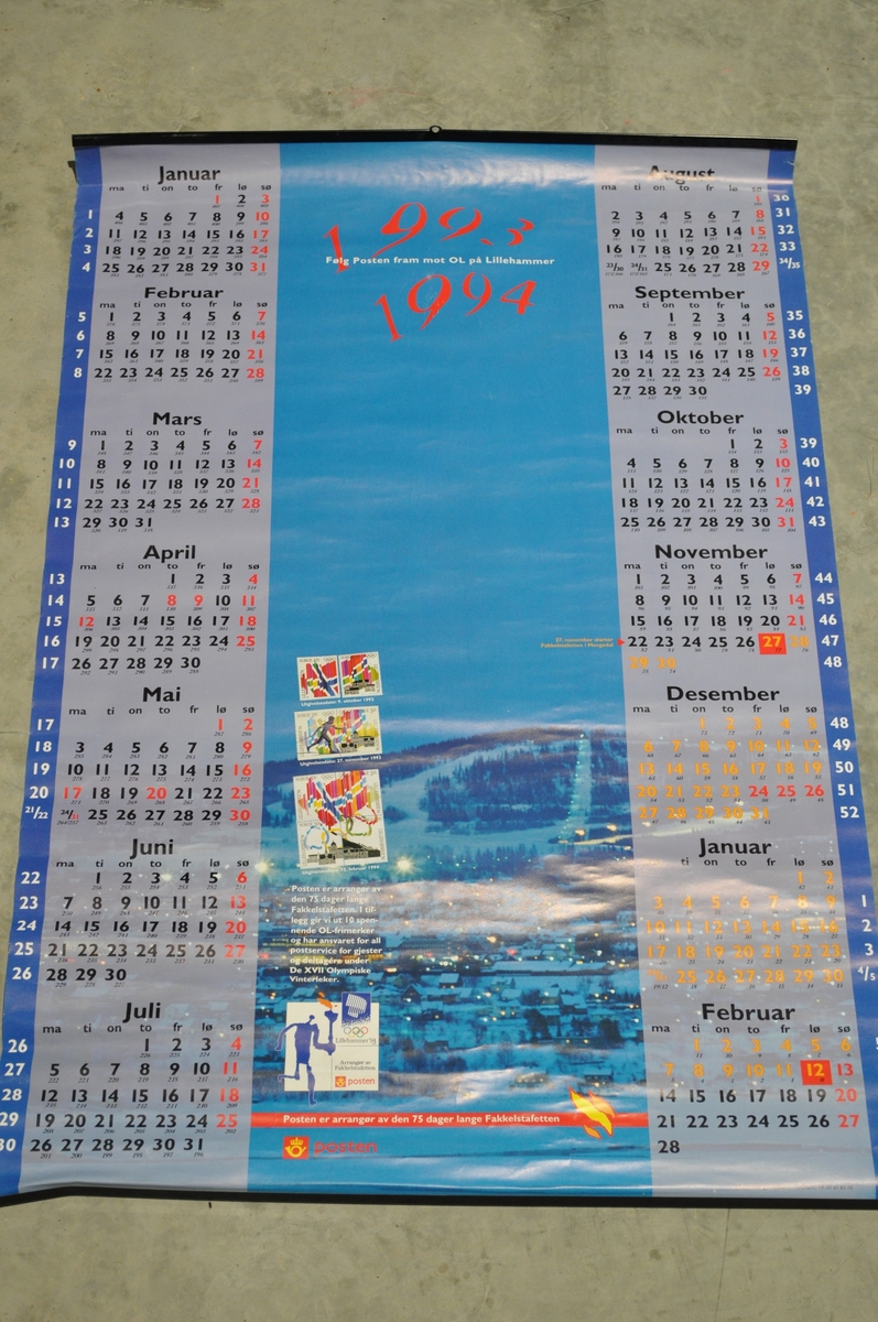 Postens OL-kalender 1993-1994
