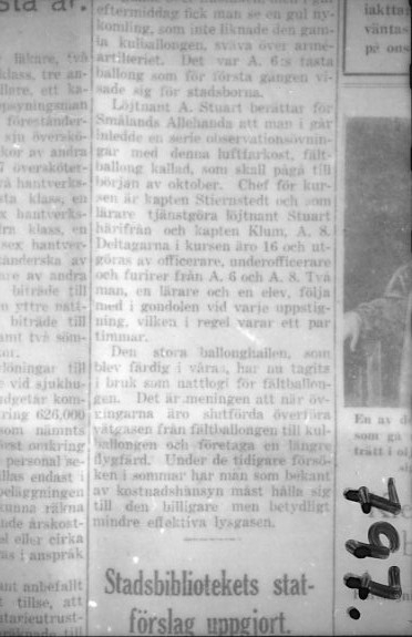Ballong, tidningsreportage i Smålands Allehanda.