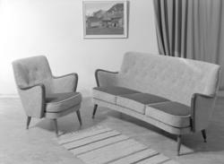 3-seter og stol med lause puter.