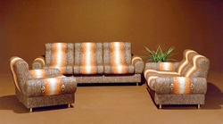 Salong. Sofagruppe med sofa og lenestol.