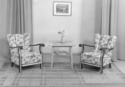 Sittegruppe: lenestolar og bord.