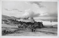 Utsikt over Pipervika og Akershus [Litografi]