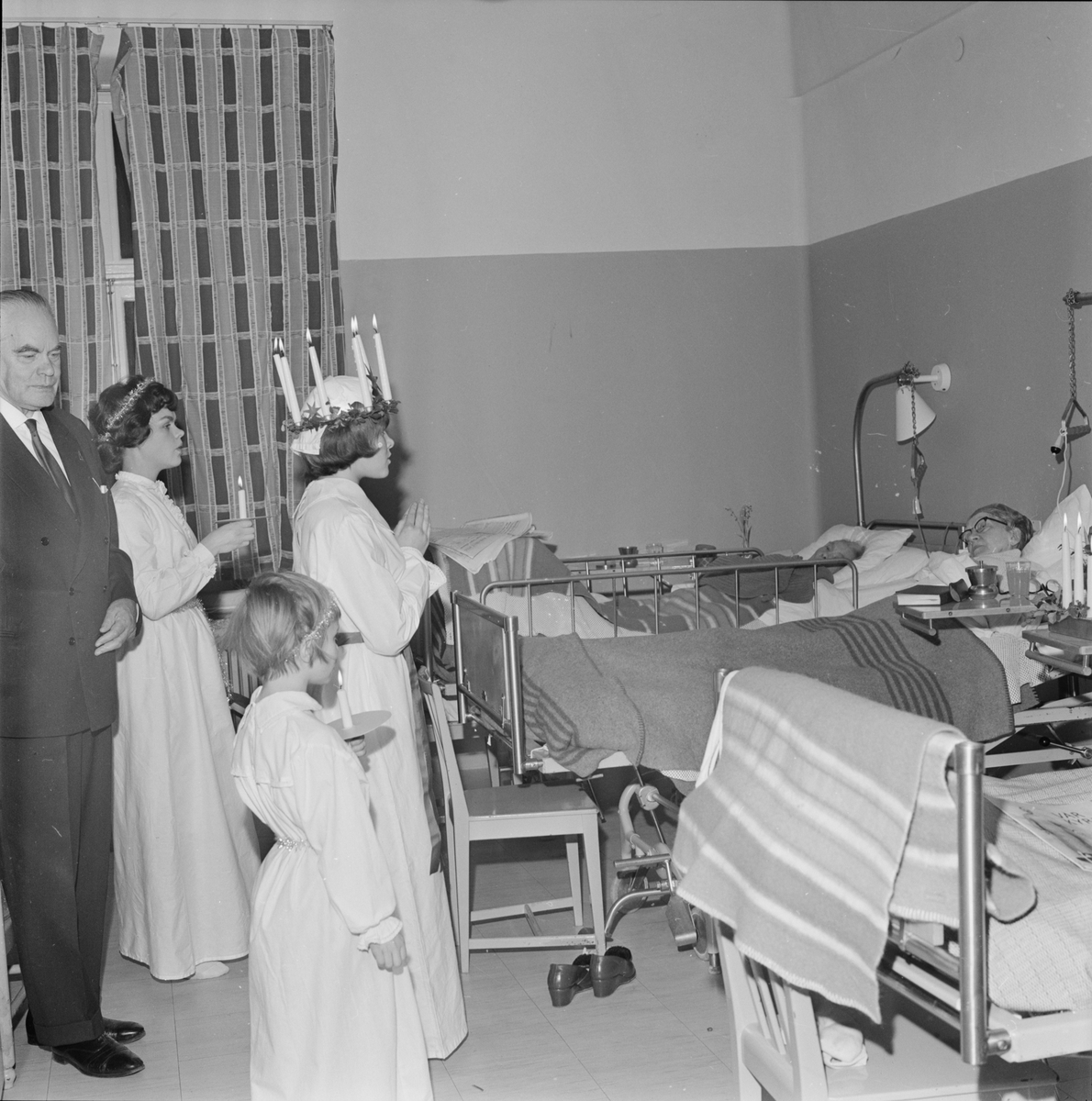 Lucia på Epidemiska sjukhuset, Uppsala 1961