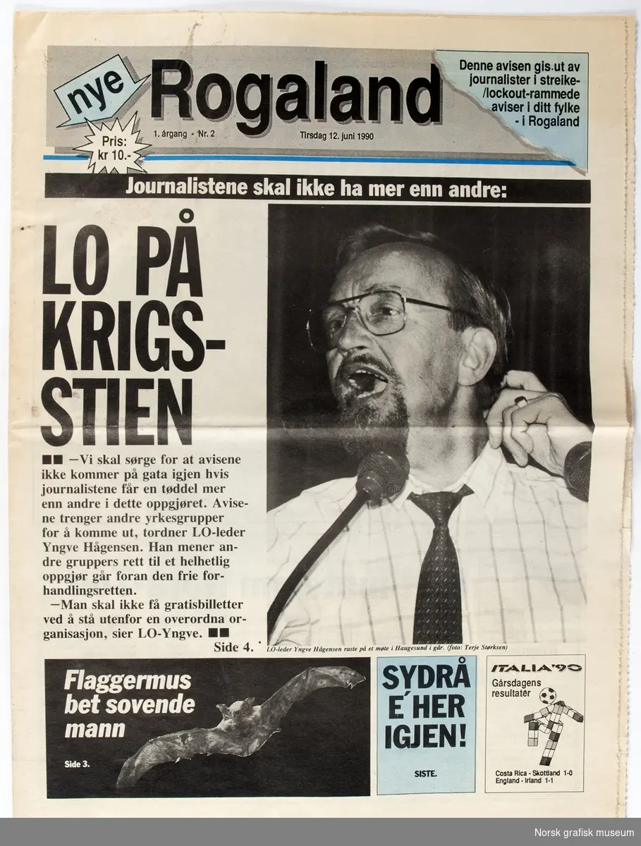 Rogaland: Tirsdag 12.juni 1990