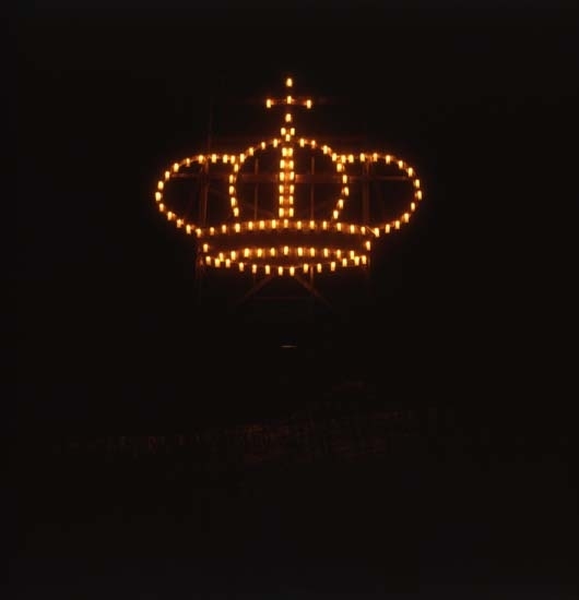 Kunga- o drottningkronan tända, Söderhamn trettondagskvällen 1989.