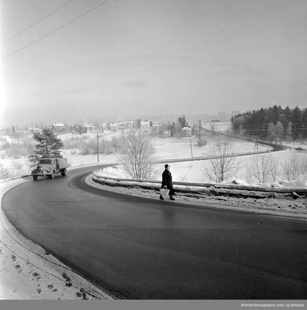 Lambertseterveien: Livsfarlig strekning. Februar 1963
