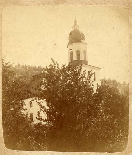 Gränna kyrka, före branden 1889.