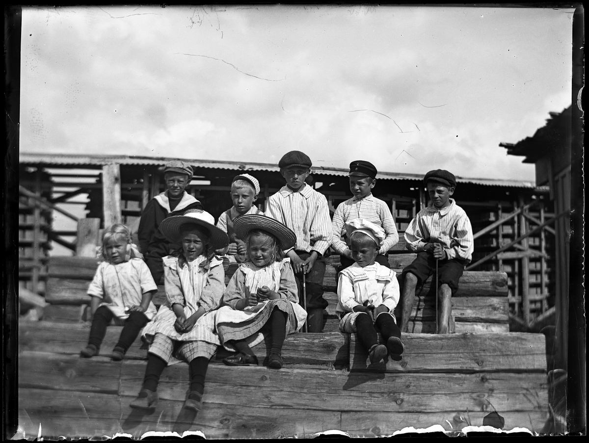 En grupp barn på Solbacken