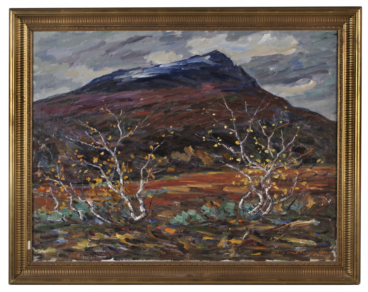 Oljemålning, "Marsliden, Marsfjäll, Lappland" av Vilhelm Matton 1964.