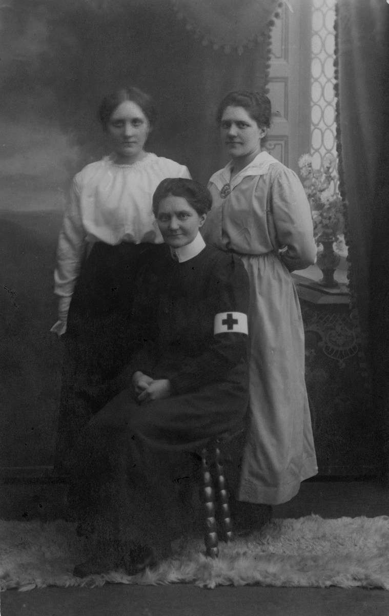 Portrett av tre kvinner - Ingeborg Aasen (født 1881), Anna Aasen (født 1892) og Inga Aasen Often (født 1889)