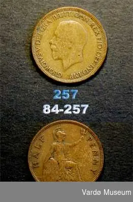 1/2 penny. England.