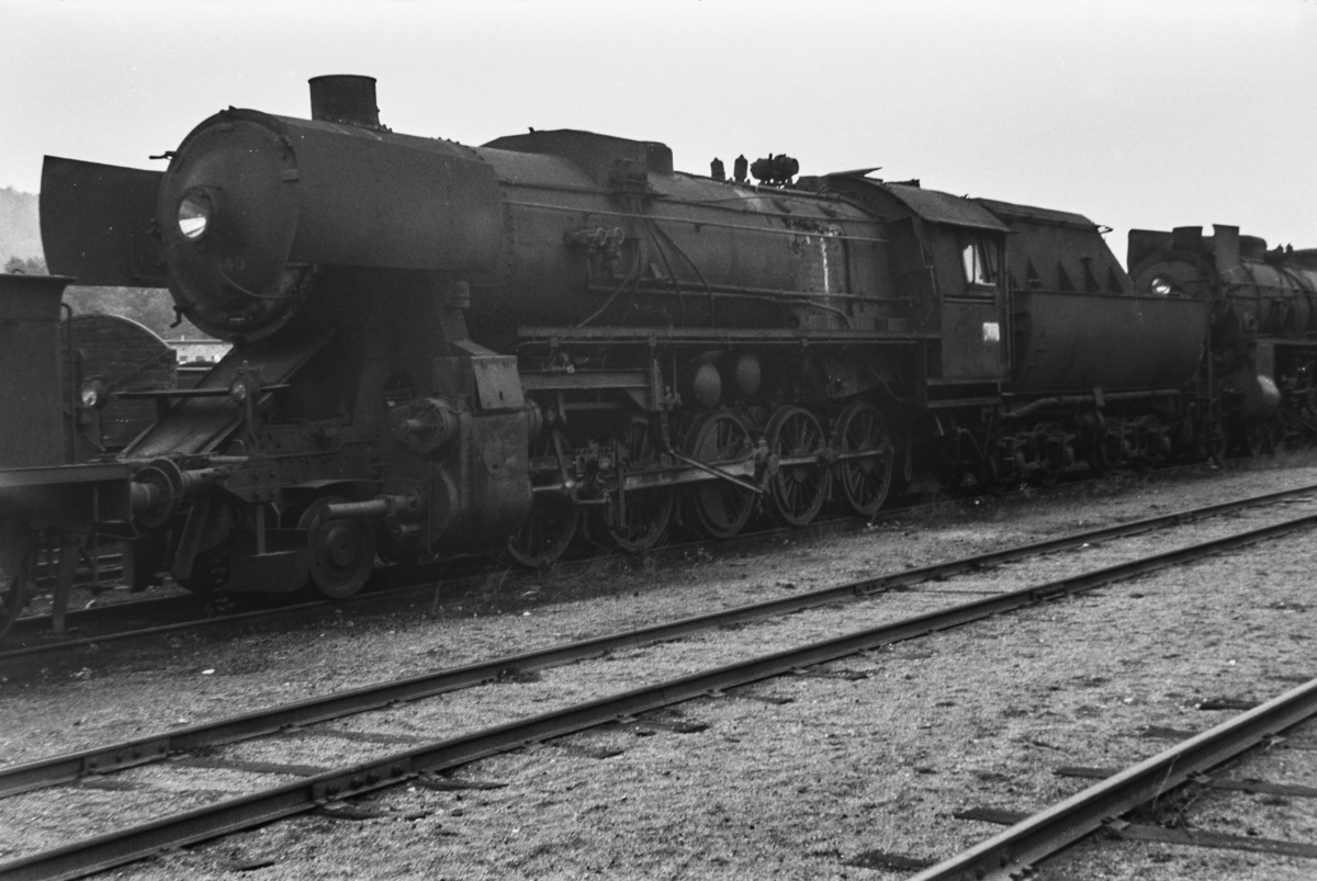 Hensatt damplokomotiv type 63a nr. 5849 i Lodalen i Oslo.