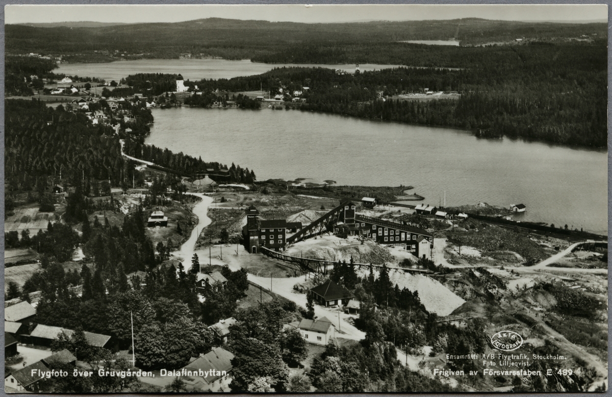 Flygfoto över Gruvgården och Garpenberg, tidigare Dalafinnhyttan.