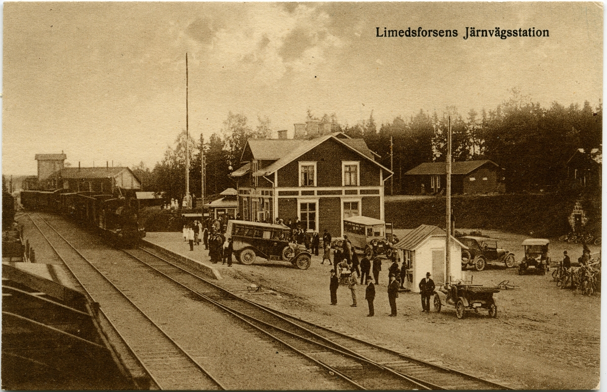 Limedsforsen stationshus och stationsplan.