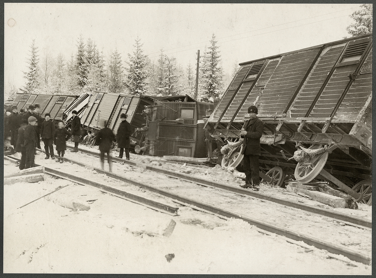 Tåguspårning vid Lidnäs, 1912.