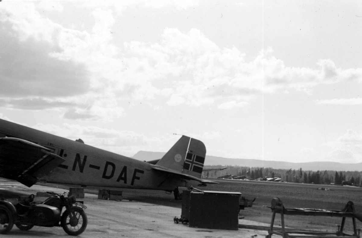 En Junker 52 fra DNL på Bardufoss 1940