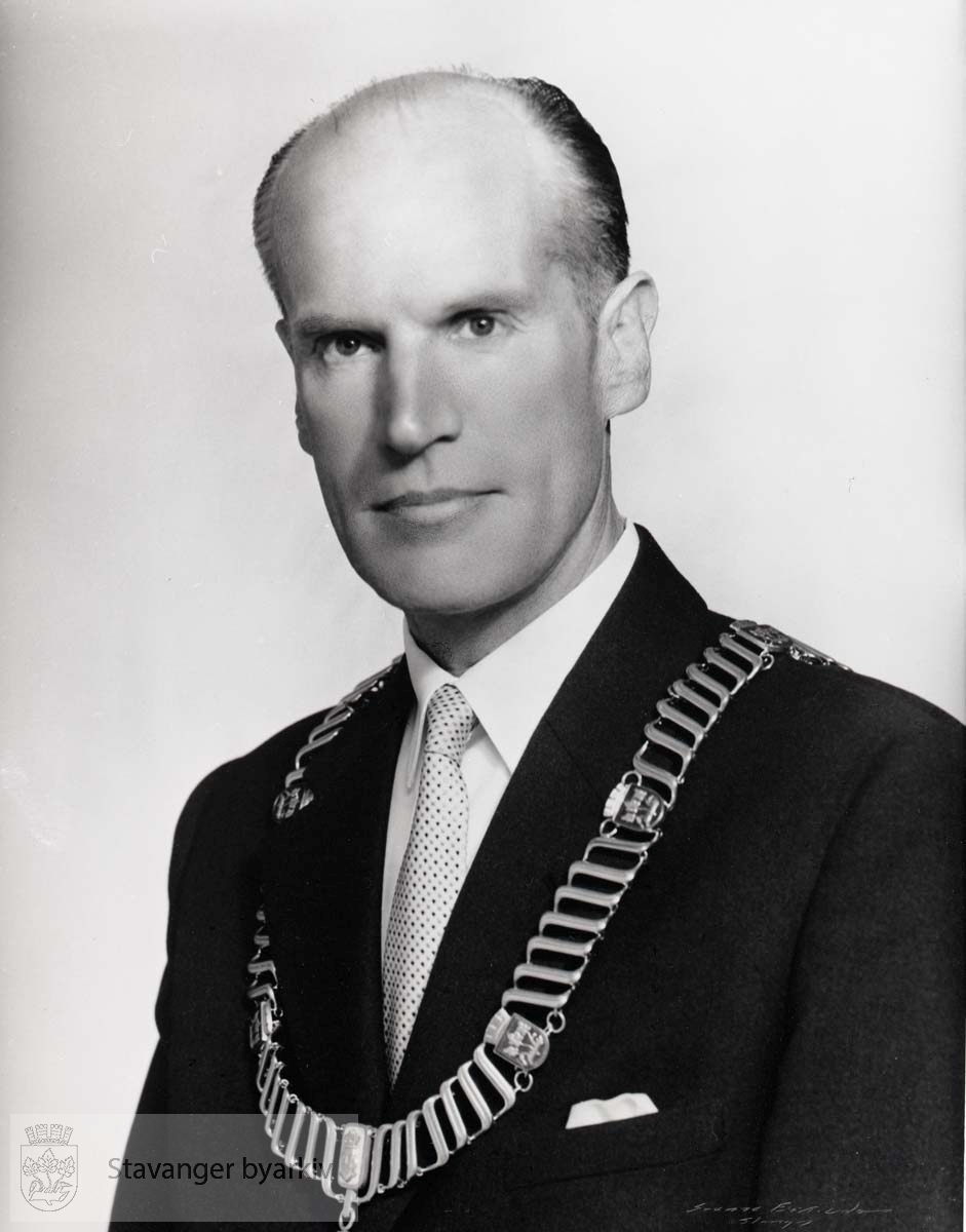 Ordfører i Stavanger 1955. Venstre..Lektor