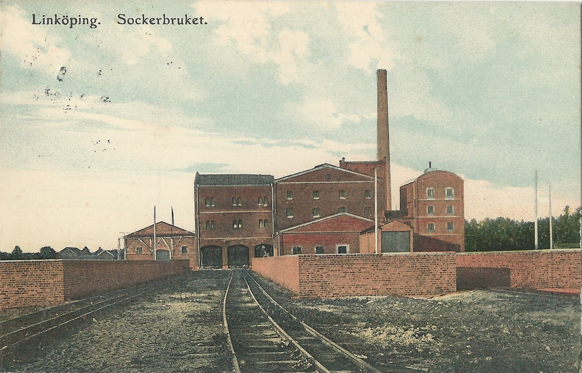 Vykort från  Linköping från Sockerbruket
Sockerbruket, Nykvarn,
Poststämplat 9 oktober 1909