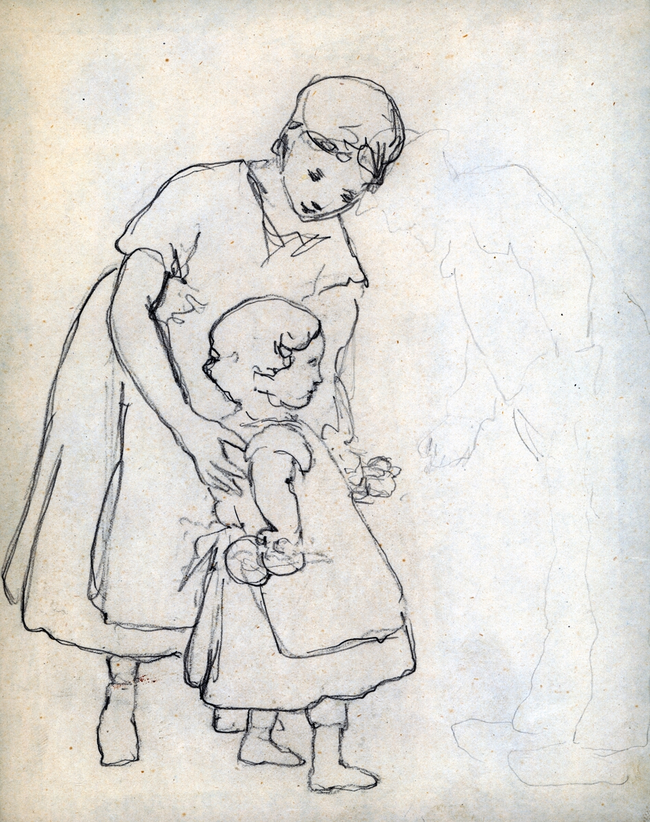 Kvinna och liten flicka