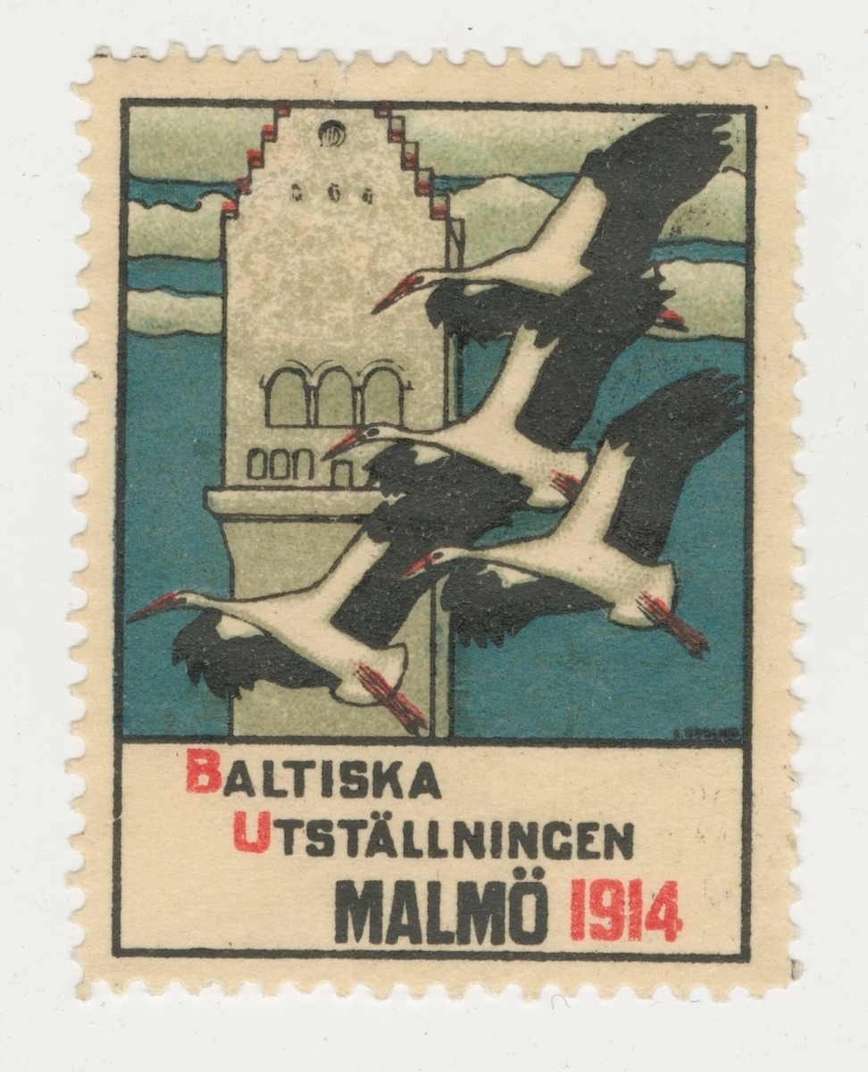 Ett märke för den Baltiska Utställningen i Malmö 1914.

Ingår i en samling välgörenhetsmärken.
