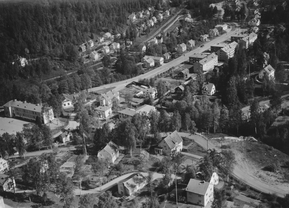 Flygfoto över Norrahammar i Jönköpings kommun.  Nr R 591