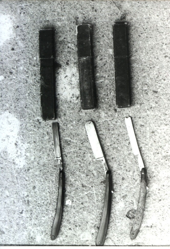 Barberkniv, 3 stk. A-C