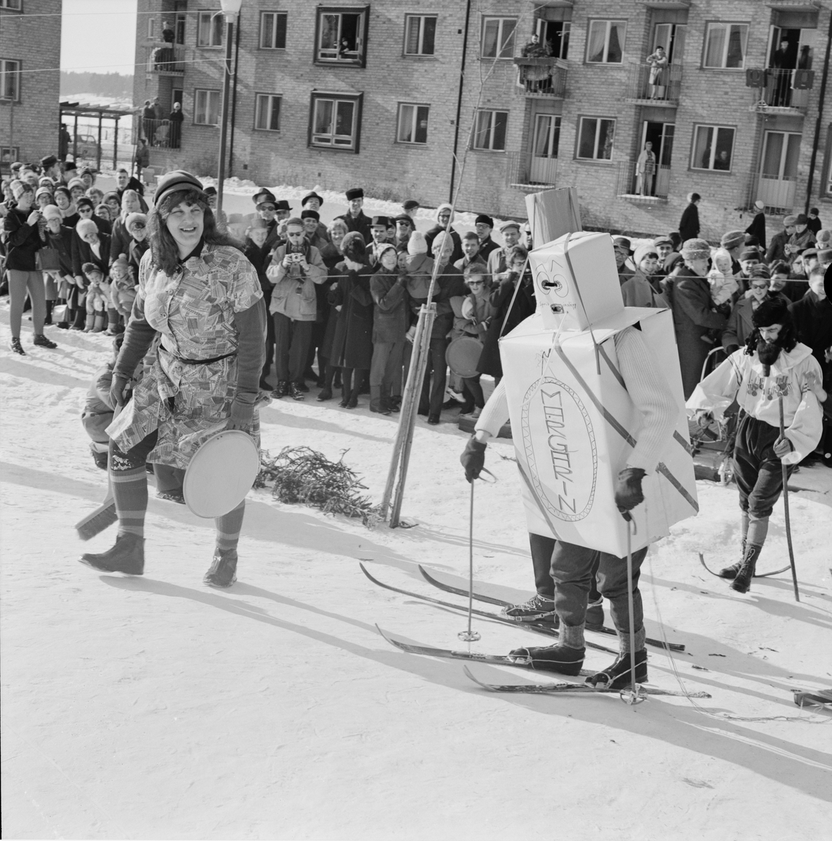 Studentliv - skidtävlingen Birkarlarenneth, Uppsala 1962