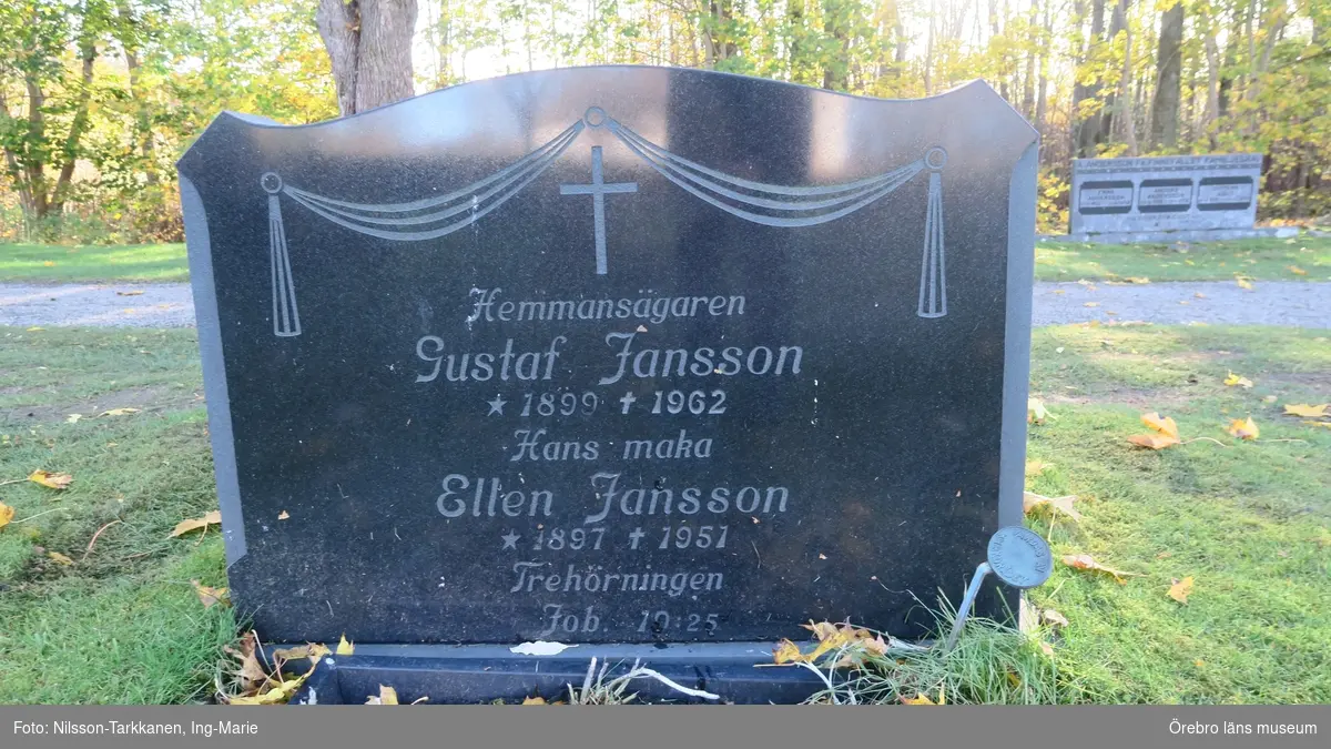 Finnerödja kyrkogård Inventering av kulturhistoriskt värdefulla gravvårdar 2017, Kvarter 4.