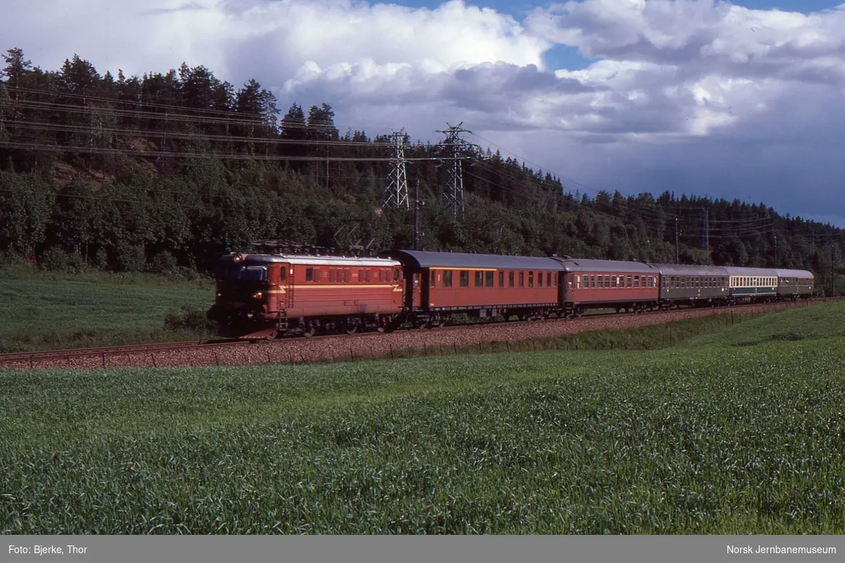 Hurtigtog 462 fra Sverige mellom Kambo og Såner, trukket av elektrisk lokomotiv El 13 2131