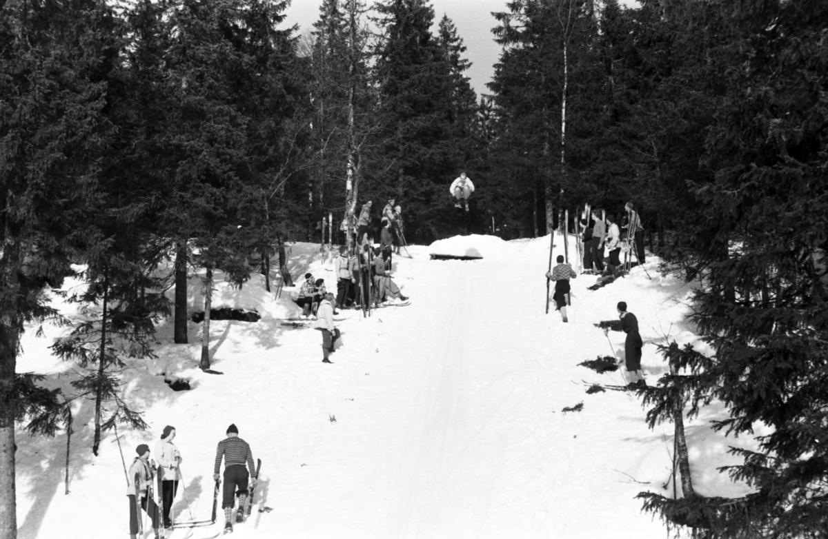 Nordmarka, Fin skisøndag. Hopping Skjennungen 1953/1954