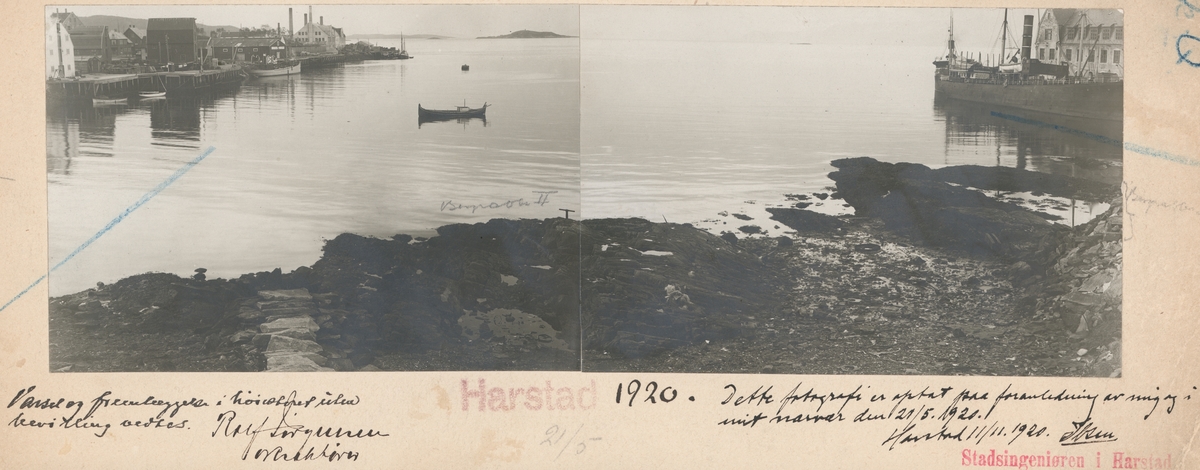 "Krangelskjæran", med Hamnneset til venstre og dampskipsekspedisjonen til høyre.