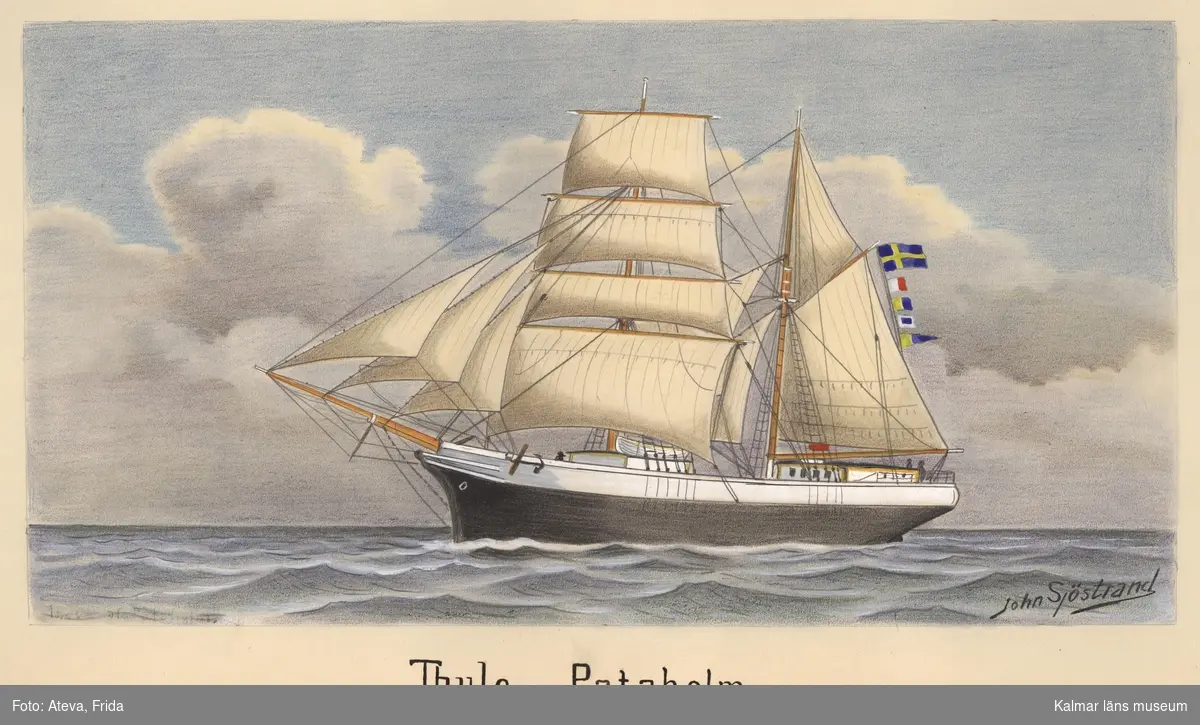 Tecknad av John Sjöstrand med motiv med Thule av Pataholm.