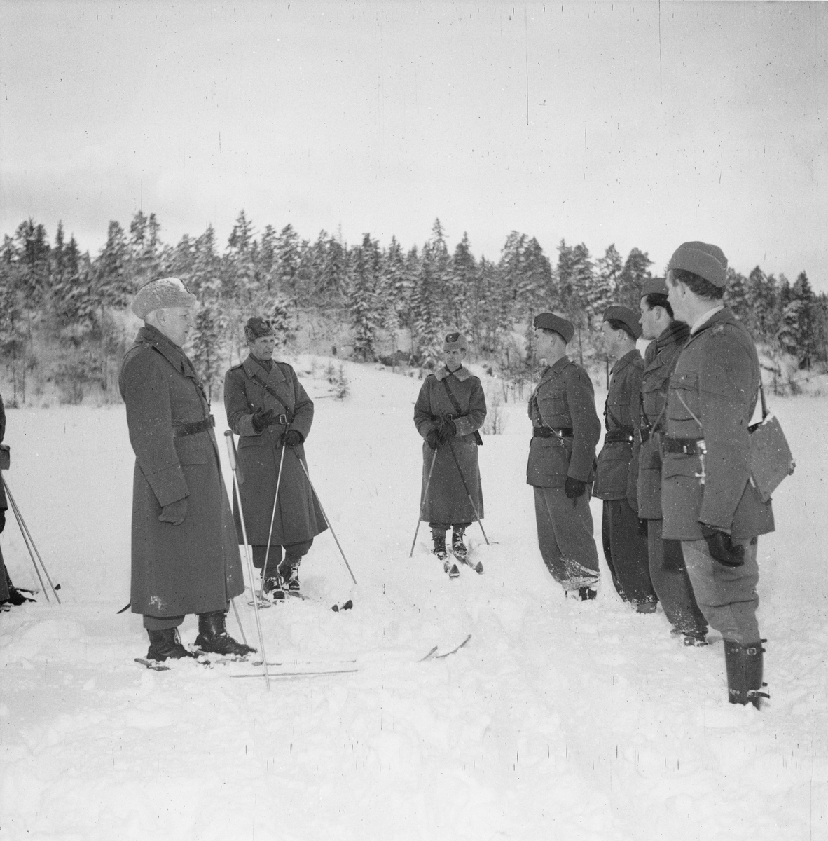 General Dyrssen, inspektion av I 8, Uppsala, januari 1948