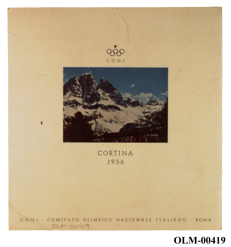 Brosjyre fra vinter-OL i Cortina d'Ampezzo '56.