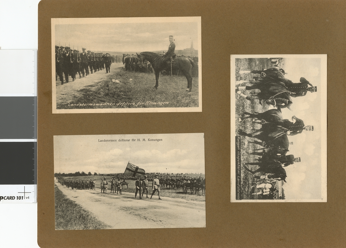 Landstormens mobilisering 1914, Gustav V inspekterar.