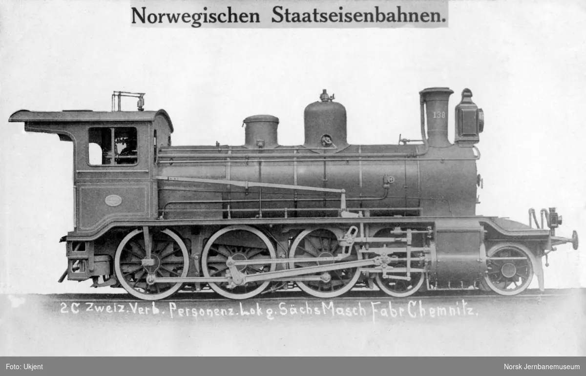 Leveransefoto av damplokomotiv type 18a nr. 138 hos Sächsische Maschinenfabrik, Chemnitz