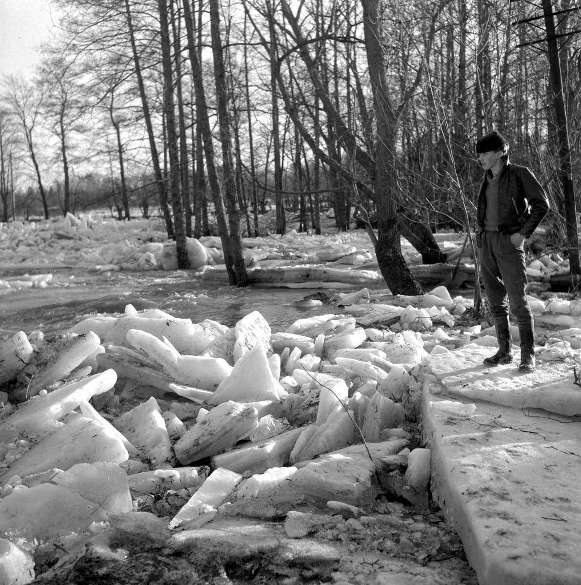 Täljeån svämmar över.
28 februari 1959.