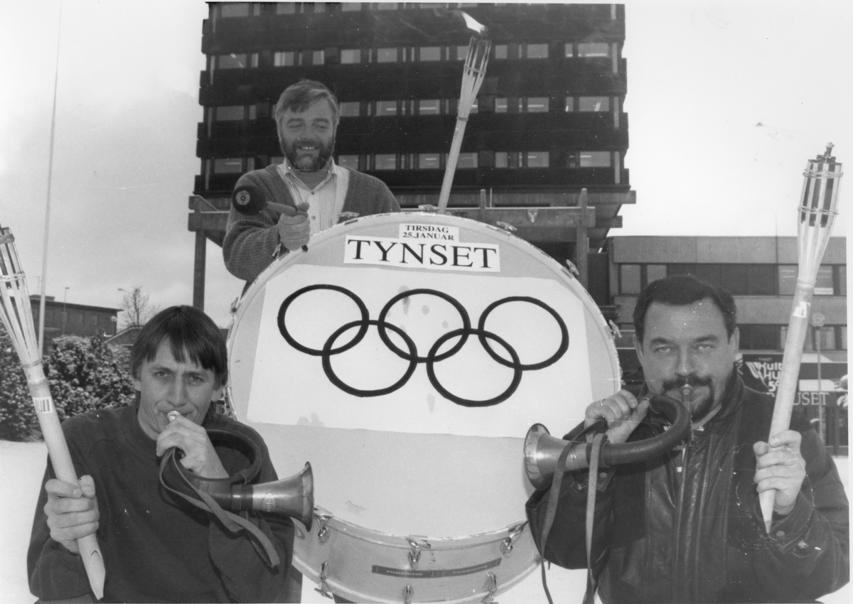 Fakkelstafetten 1994. Steinar Brekken, Olav Distad og Leif oddvar Lorentzen