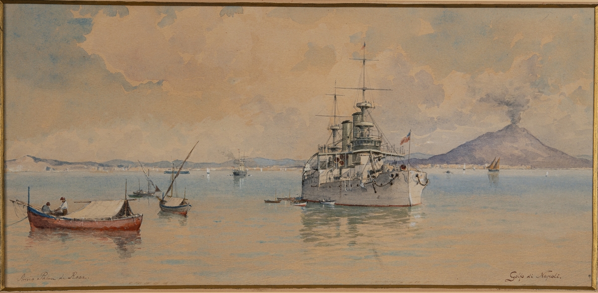 Neapelbukten med örlogsfartyg
