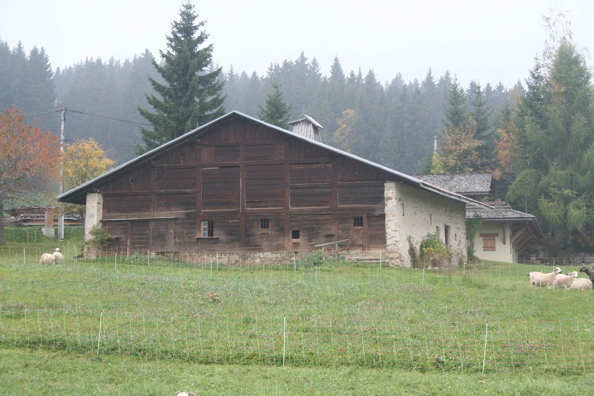 Haute Savoie landsby, gamle hus